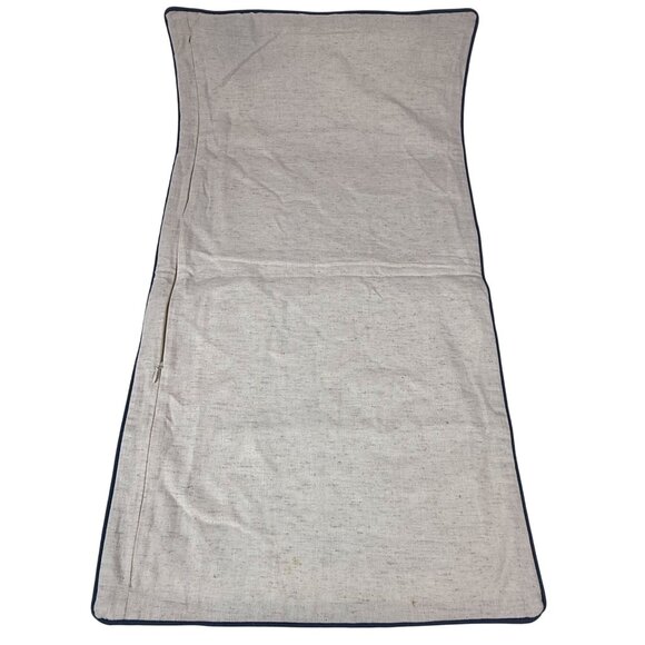 Williams Sonoma Trellis Linen Embroidered Blue Pillow Cover 29" X 16" - Picture 3 of 5